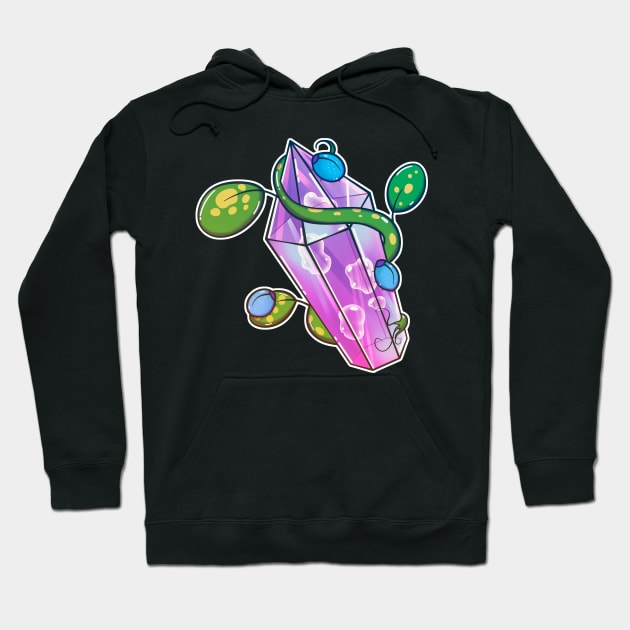 A magical purple crystal with a sprouted plant in it Hoodie by 2dsandy